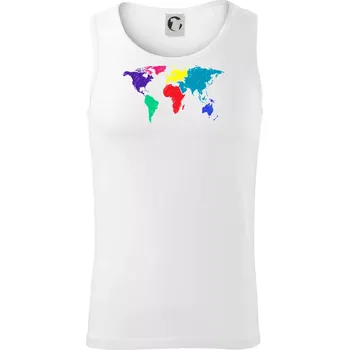 Světové kontinenty bez názvů - barevné - Tílko pánské Core - S ( Bílá )