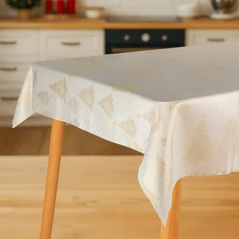 Vánoční ubrus 120x150 cm zlatý stromek