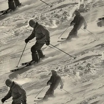 Zimní softshell s ecru beránkem premium 20000 / 10000 retro lyžaři