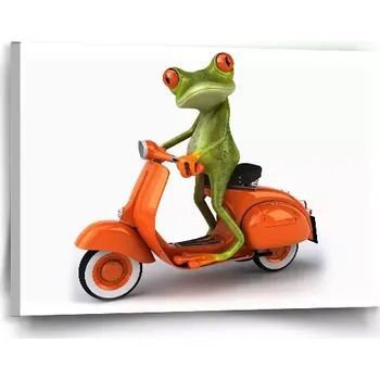 Obraz Sablio Obraz Žába na motorce - 90x60 cm