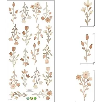 Samolepící dekorace Samolepky na zeď květiny 60 x 28 cm Průsvitný matný vinyl Dekorační nálepky na stěnu Květinová výzdoba Interiérová dekorace