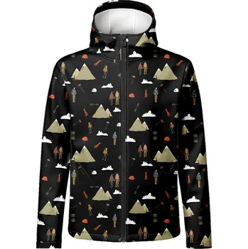 panel se střihem 44 pánská softshell bunda horolezci na černé