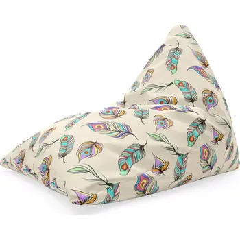 Sedací pytel Sablio Sedací vak Triangl Paví peříčka: 120 x 100 x 100 cm