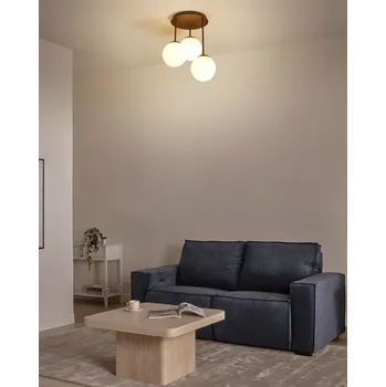 Stropní lampa se 3 světly černý kov stínidlo ve tvaru koule moderní styl Beliani