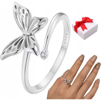 Prsten Prstýnek stříbrný MOTÝL nastavitelný STŘÍBRO ryzost s925 + KRABIČKA