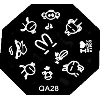 Šablona destička na nehty se vzory pro stamping QA28