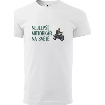 Pánské tričko Sablio Tričko s potiskem Nejlepší motorkář na světě - bílé S