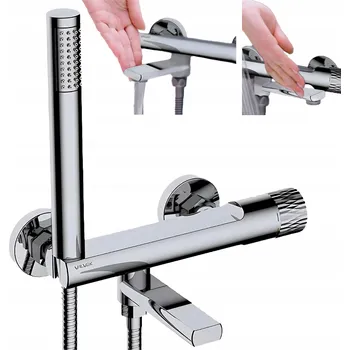 Vodovodní baterie Nástěnná vanová baterie páková Valvex Decor stříbrná