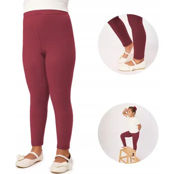 Dívčí legíny Dívčí dlouhé legíny z bavlna MS10-225 Bordová barva 122