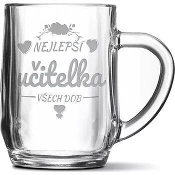 Sklenice Sablio Půllitr Nejlepší učitelka všech dob: 0,5