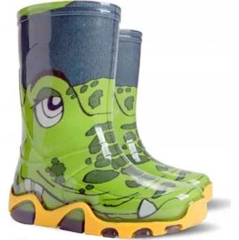 Chlapecká obuv Holínky Demar Stormer PRINT, gumáky zelené, Krokodýlek velikost 32/33 B