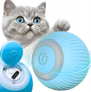 Hračka pro kočku Interaktivní elektrický míč hračka pro kočky s pohyblivým nabíjením, modrá barva