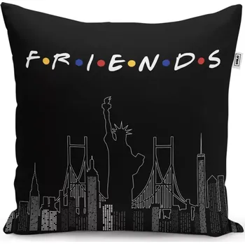 Polštář Sablio Polštář Seriál Přátelé FRIENDS Obrysy - 40x40 cm