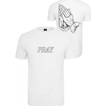 Pánské tričko Triko Mister Tee Pray Hands - bílé, 4XL