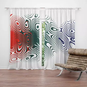 Závěs Sablio Závěs Dvoubarevná abstrakce: 2ks 140x250cm