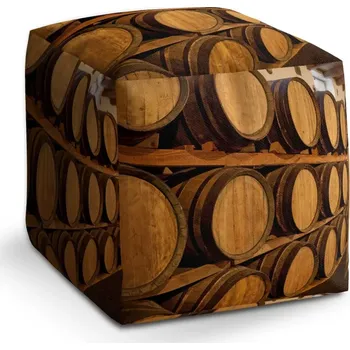 Taburet Sablio Taburet Cube Dřevěné sudy: 40x40x40 cm
