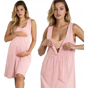 Dámská noční košile NOČNÍ TĚHOTENSKÁ KOŠILE DO KOJÍCÍ NEMOCNICE NA RAMÍNKA S/M