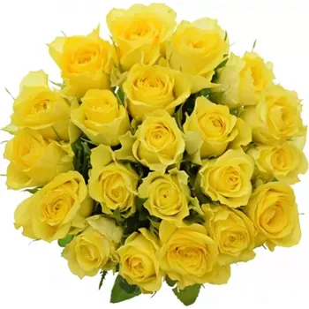 umělá květina Kytice 21 žlutých růží GOLDEN TOWER 50 cm