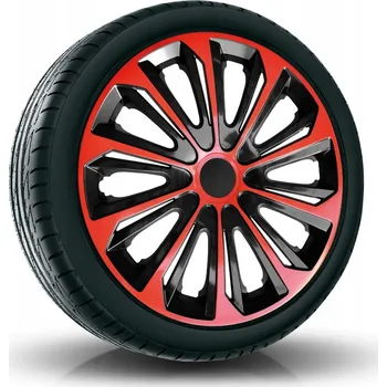 Poklice na kolo Puklice STRONG 15" červeno-černé pro Ford, Fiat, Honda, Hyundai, 4 ks