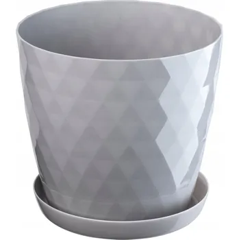 Květináč Květináč plast šedý Kadax 16 cm x 16 cm x 15 cm