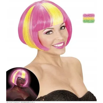 Karnevalová paruka PARUKA VALENTINA RŮŽOVO-ŽLUTÁ NEONOVÁ NA PÁRTY