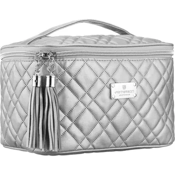 Šperkovnice Peterson kosmetická taštička ze syntetické tkaniny se zapínáním na zip Barva: Stříbrná