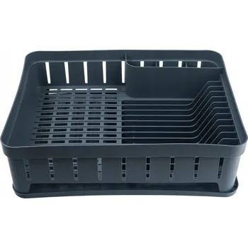 Odkapávač na nádobí KADAX ODKAPÁVAČ NA NÁDOBÍ JEDNOPATROVÝ S ODKAPÁVACÍ MISKOU, TMAVĚ ŠEDÝ