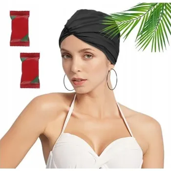 Podprsenka Dámský turban Lara černý, hladký šátek z viskózy, vhodný i po chemoterapii