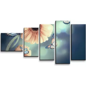 Obraz Sablio Obraz - 5-dílný Květinová abstrakce - 100x60 cm