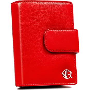 Módní dámská kožená peněženka červená z pravé kůže na patentku ROVICKY