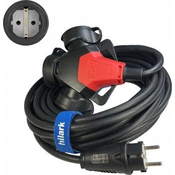 Napájecí kabel SCHUKO Průmyslový Prodlužovací Kabel NSHTÖU-J 3x2,5mm2 IP54 s t-rozdělovač 25m