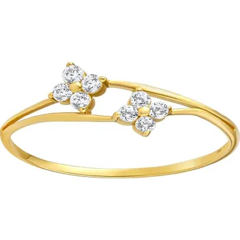 Prsten Zlatý prsten Deidra s Brilliance Zirconia ze žlutého 14kt zlata obvod 56 mm