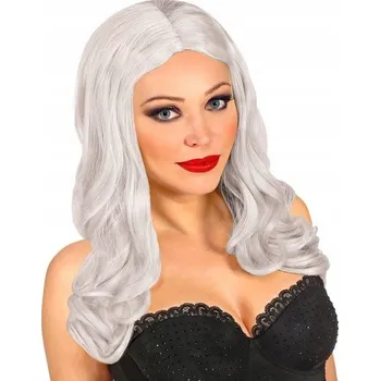 Karnevalová paruka Widmann paruka dlouhé vlasy bílá