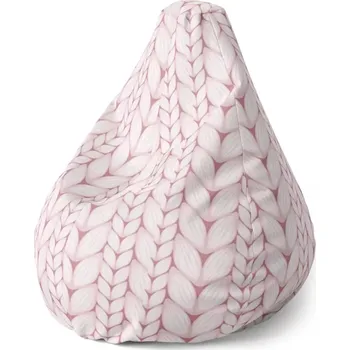 Sedací pytel Sablio Sedací vak Pear Starorůžové pletení - 70 x 95 x 15 cm