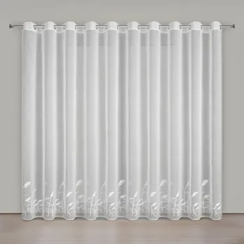 Záclona ZÁCLONA NA KROUŽCÍCH TASHA 400X250 CM VZOROVANÁ