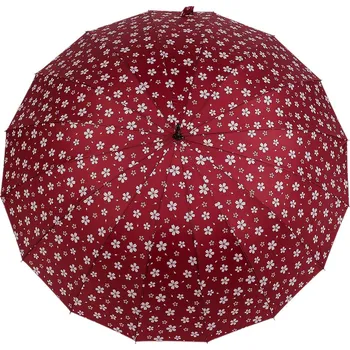 Dámský vystřelovací deštník květy, velké, 6 bordó sv.