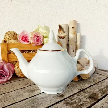 Konvice na čaj BERNADOTTE konvice čajová 1,2 l, zlatá linka, Thun 1794 (Porcelánová konvice na čaj 2. jakost)