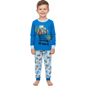Chlapecké pyžamo CHLAPECKÉ PYŽAMO S TRAKTOREM NOVINKA Barva: Modrá/světle modrá, Velikost: 128