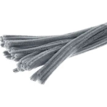 Hobby drát Chlupaté drátky šedé, 6mm/30cm,40ks