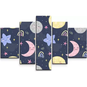 Obraz Sablio Obraz - 5-dílný Dětské nebe - 125x90 cm
