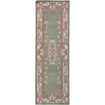 Koberec Zelený vlněný běhoun Flair Rugs Aubusson, 67 x 210 cm ID_911626