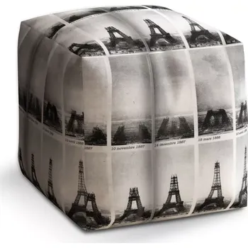 Taburet Sablio Taburet Cube Eiffelova věž stavba: 40x40x40 cm