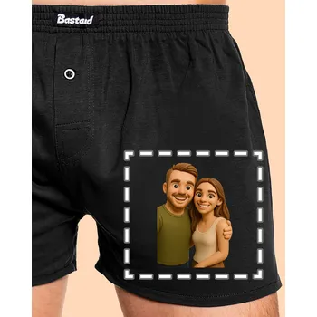 Trenýrky Bastard 3D plastelína z vlastní fotky pánské trenky Black