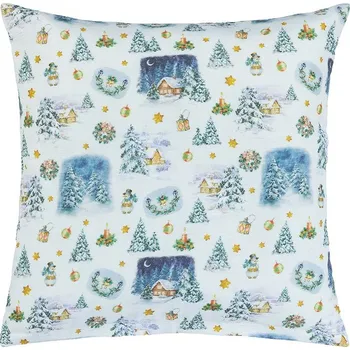 Polštář Polštářek VÁNOCE Modrá,Bílá - 40x40 cm BX1001196