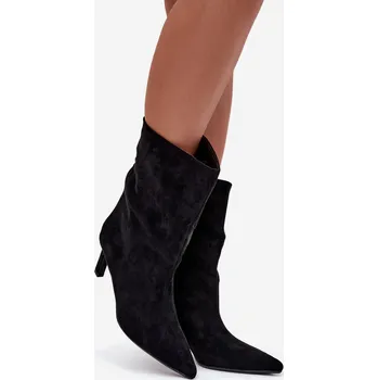 Dámská zimní obuv Dámské kotníkové boty na jehlovém podpatku Solvienne – černé Velikost: 38