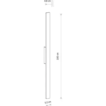 Venkovní osvětlení Euluna LED nástěnné světlo Demi M, cihlově červené, hliník, výška 100 cm, IP54 cihlově červená, bílá LED 18 W celkem - Doprava zdarma