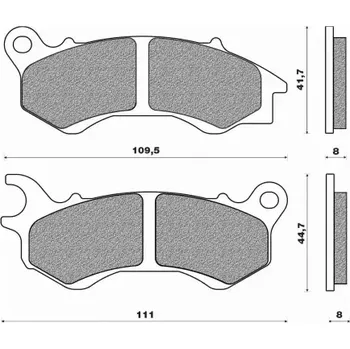 Brzdová destička brzdové destičky, NEWFREN (směs SCOOTER ELITE ORGANIC) 2 ks v balení M502-942