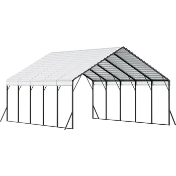 Zahrada Vevor Kovový přístřešek na auto 5.8×7.45×3.77 m s odnímatelnými bočnicemi