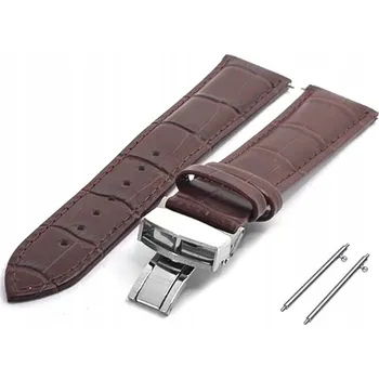 Řemínek na hodinky Kožený řemínek Diloy 336.08 s motýlkovou sponou 20-22 mm 22 mm