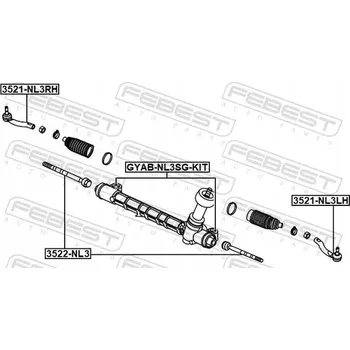Posilovač řízení Febest GYAB-NL3SG-KIT Sada pro opravu zavěšení a řízení